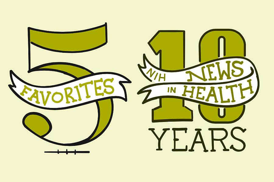 Illustration that reads: 5 favorites, 10 years.