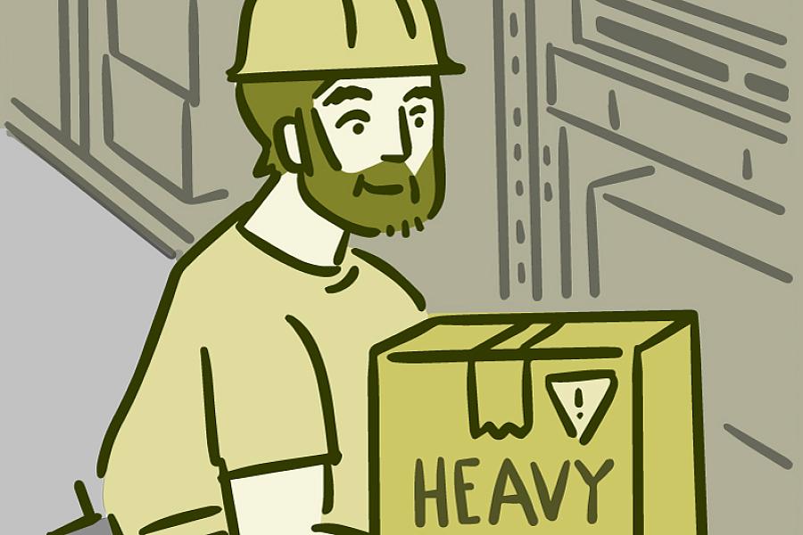 Man lifting a heavy box